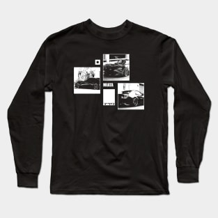 Mazda Miata MX-5 ND Black 'N White Archive (Black Version) Long Sleeve T-Shirt